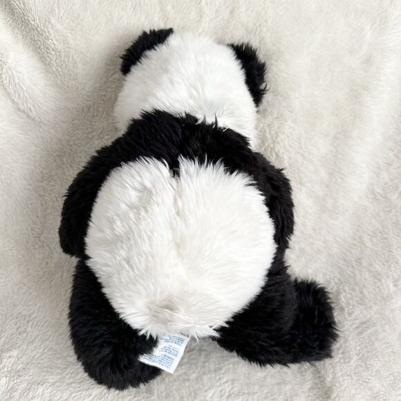 BAB Build A Bear Workshop Panda Bear Plush Black White Sitting Tan Paws 16” - Picture 4 of 5